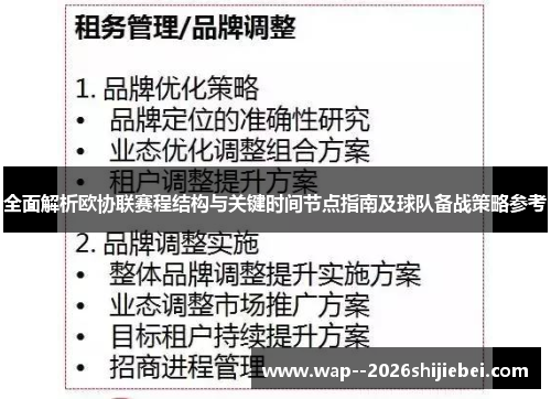 全面解析欧协联赛程结构与关键时间节点指南及球队备战策略参考 全面解析欧协联赛程结构与关键时间节点指南及球队备战策略参考